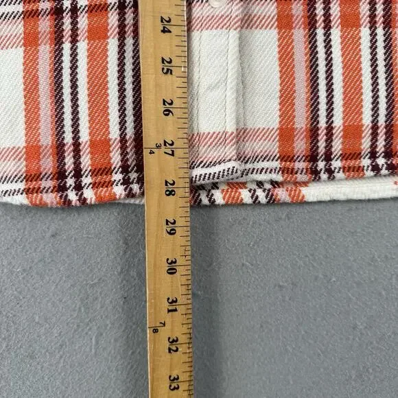Outerknown Blanket Shirt Women’s M/L Orange Plaid Button Up Heavyweight - Picture 10 of 16